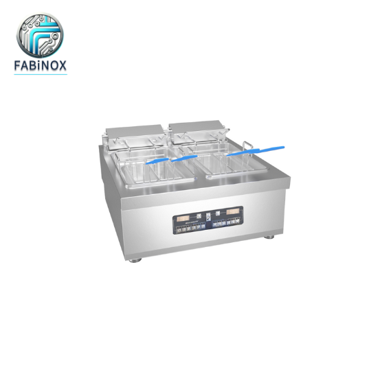 Komersial Countertop Fryer Listrik FEC680 – Dua Tank, Short Feet